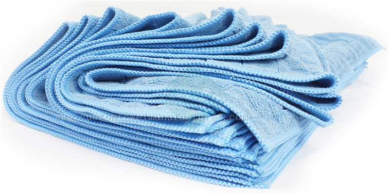 China Bulk Wholesale soft microfiber towels Factory Custom Blue Microfiber Glass Towels Supplier
